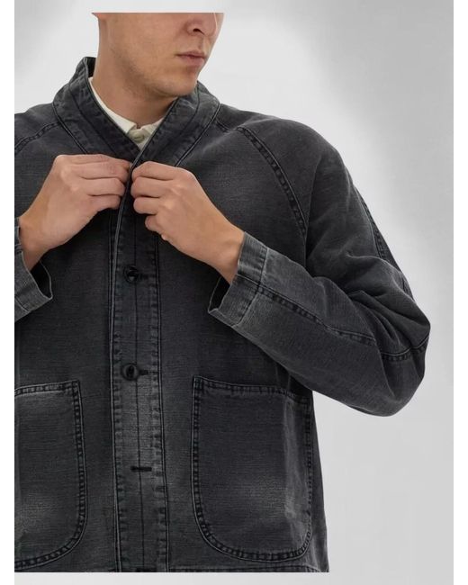 YMC Black Erkin Jacket Long Sleeves Front Pockets for men