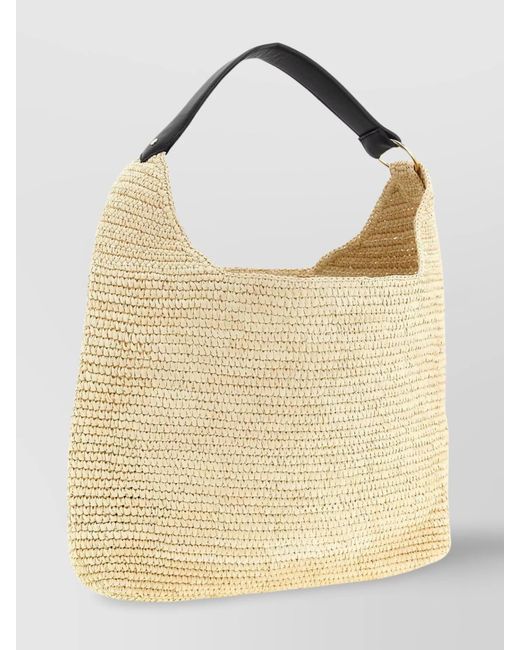 Maison Michel Natural Raffia Shoulder Bag