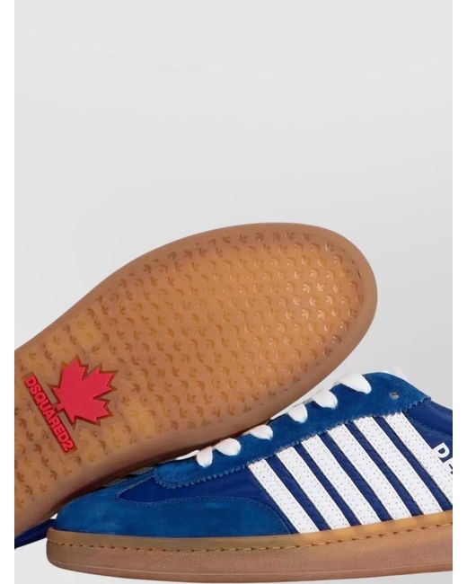 DSquared² Blue Leather Low-Top Sneakers for men
