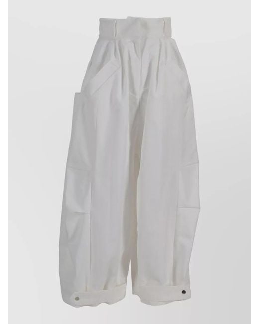 Niccolò Pasqualetti Gray Montage Trousers Cotton Twill High Waist