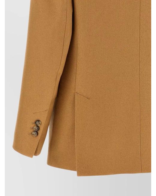 AMI Natural Single-Breasted Wool Blazer