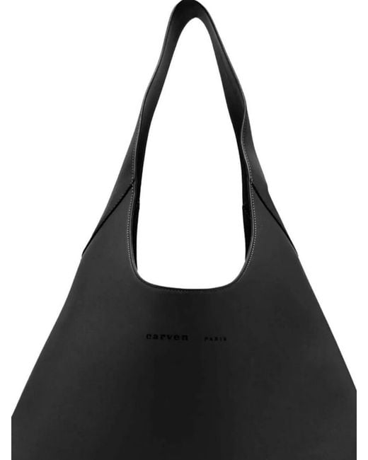 Carven Black Tote Bag With Soft Structure And Top Handle