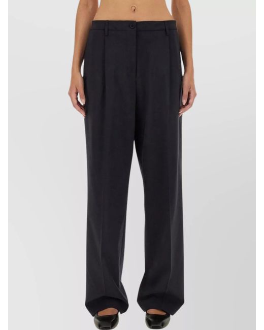 Aspesi Blue Regular Fit Trousers With Pockets And Pleats