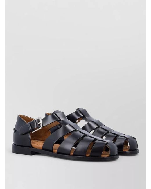 Sebago Gray Leather Cage Sandals