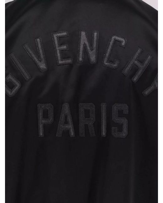 Givenchy Blue Leather And Satin Bomber Jacket for men