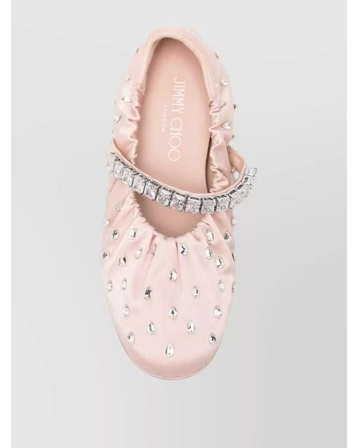 Jimmy Choo Pink Leather Ballerina Shoes