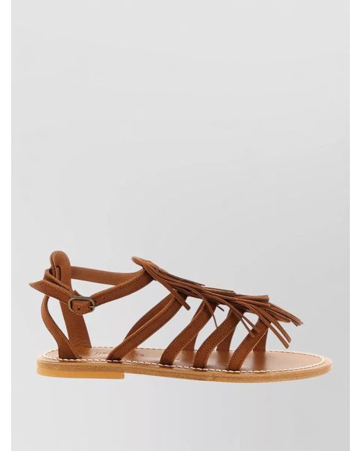 K. Jacques Brown Leather Flat Sandals