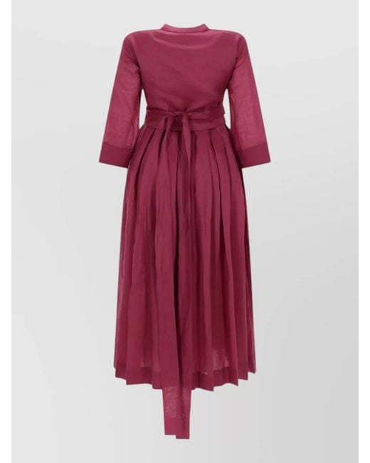 Max Mara Red Ramie Maxi Dress