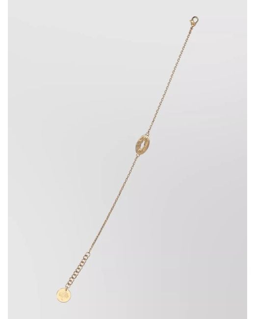 Mulberry Metallic Adjustable Chain Link Bracelet Engraved Detail
