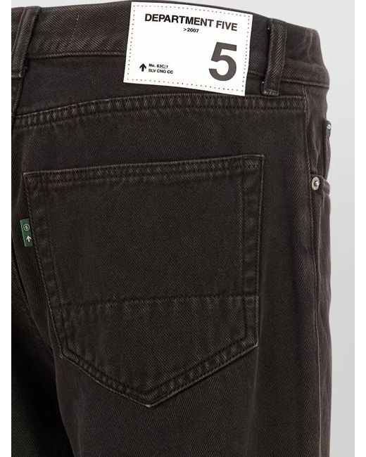 Department 5 Black Musso Jeans Straight Cut Belt Loops Five Pockets for men