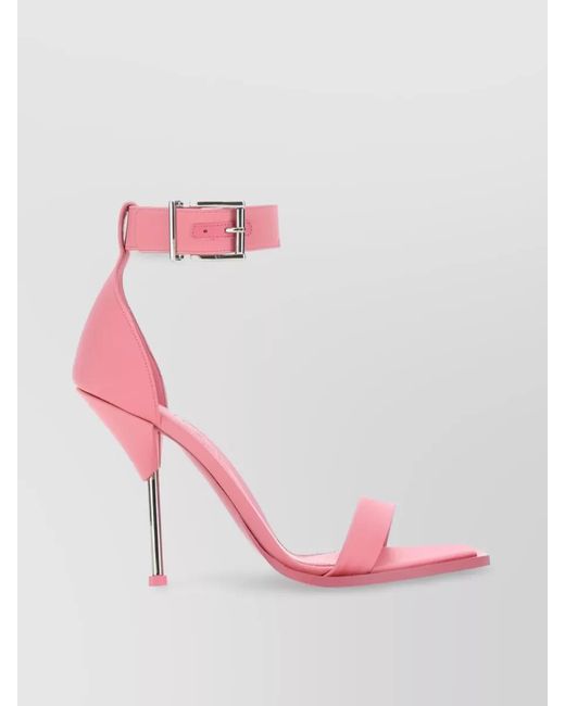 Alexander Mcqueen Women Pink Satin Sandals main image 1