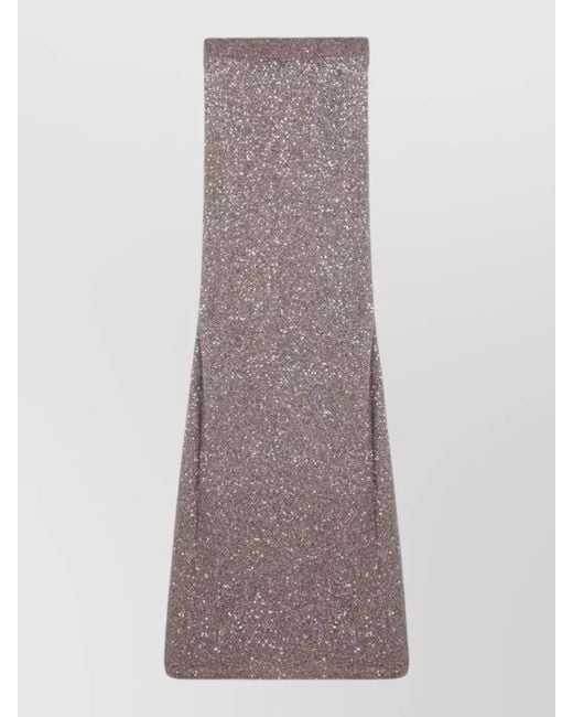 Balenciaga Brown Flared Skirt Glitter Detail Design