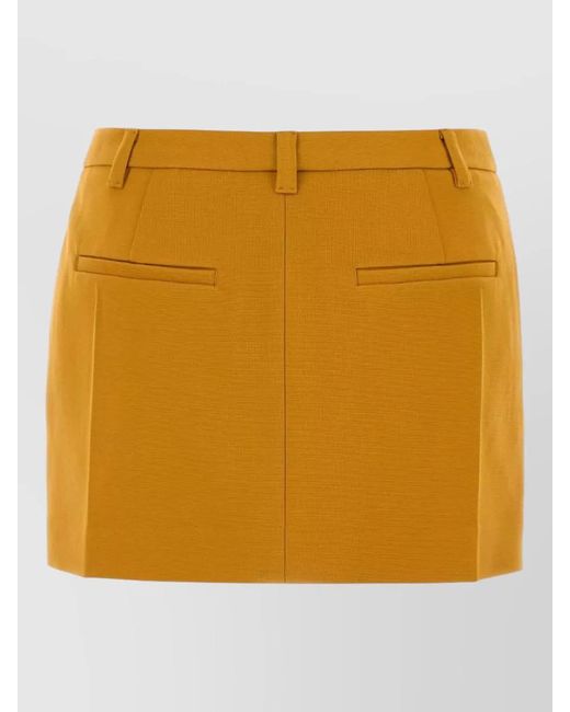 Miu Miu Yellow Stretch Mini Skirt