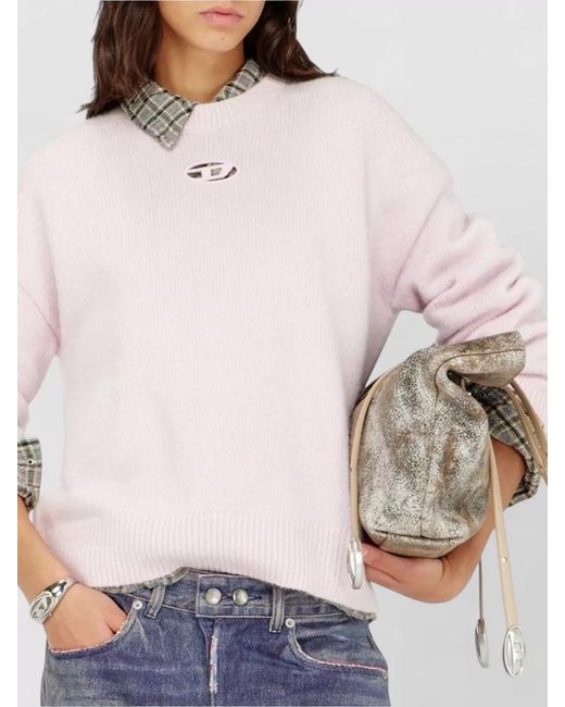 DIESEL Pink Wool Blend Crewneck Sweater