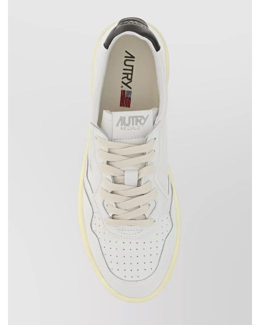 Autry Natural Perforated Toe Leather Sneakers for men