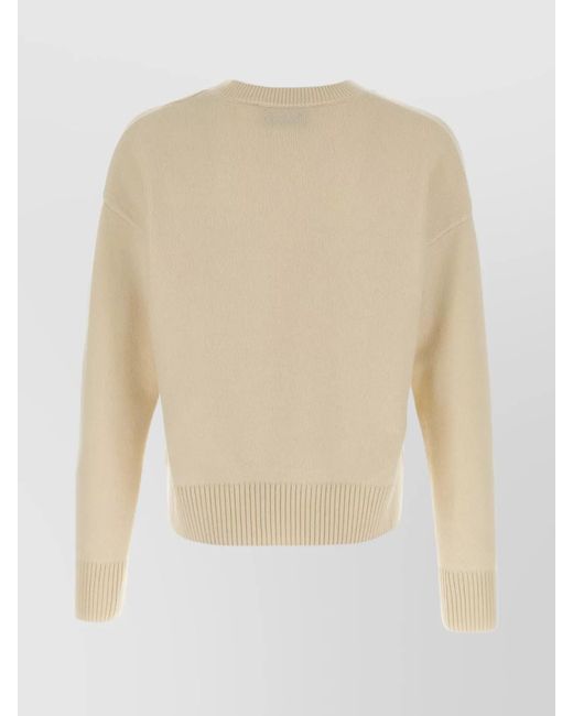 AMI White Wool Cashmere Sweater for men