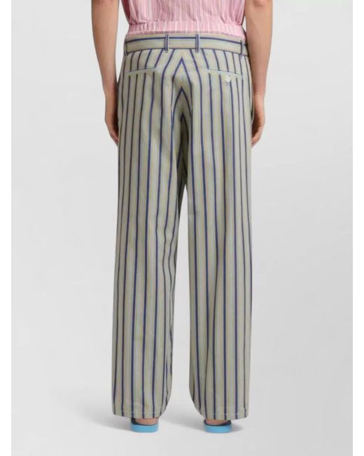 Marni Multicolor Striped Wide Leg Trousers Belt Loops for men