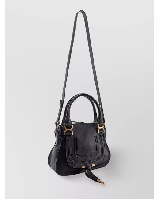 Chloé Black Small Leather Handbag With Removable Shoulder Strap