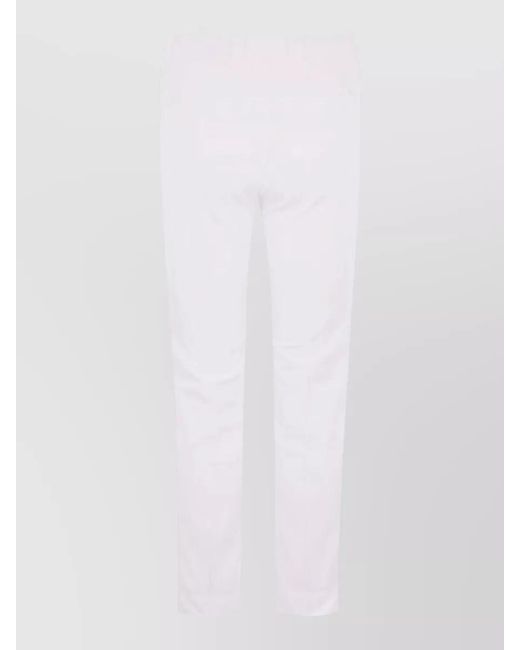 Incotex White Straight Leg Pants Back Pockets Side
