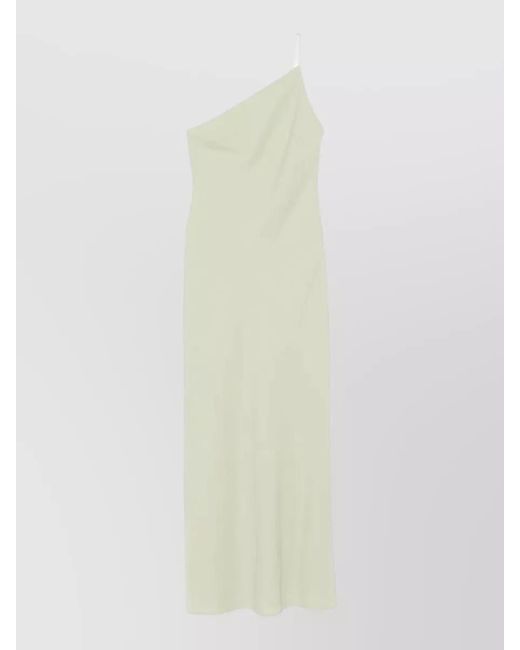 Staud White Beaded One-Shoulder Maxi Dress
