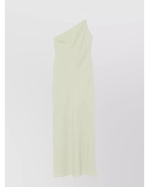 Staud White Elodie One Shoulder Maxi Dress