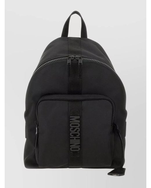 Moschino Black Logo Backpack for men
