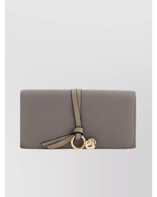 Chloé Gray Alphabet Wallet With Decorative Ring Detail