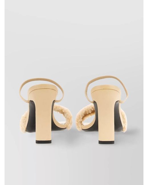 By Far Natural Leather Stiletto Sandals