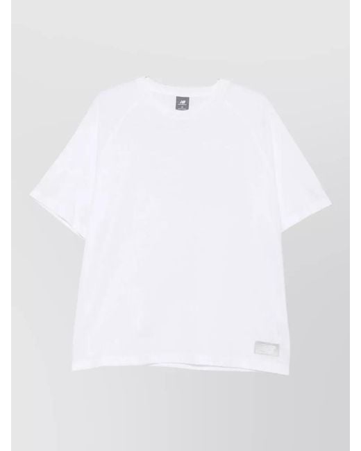New Balance White Logo-Print Cotton Short-Sleeve T-Shirt for men