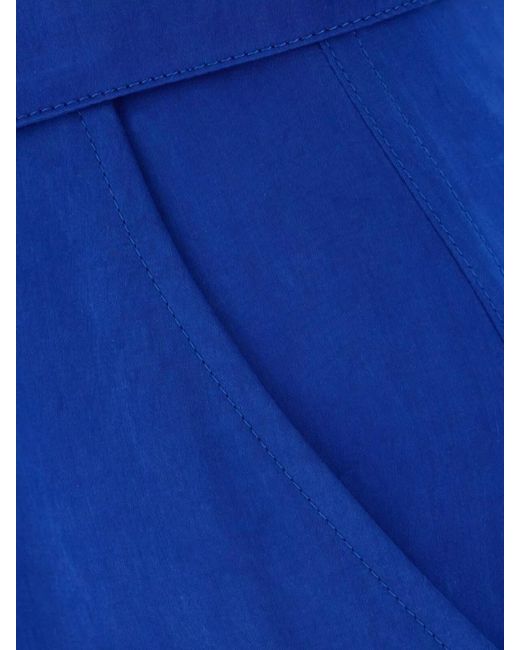 Ferragamo Blue Lyocell Cargo Trousers