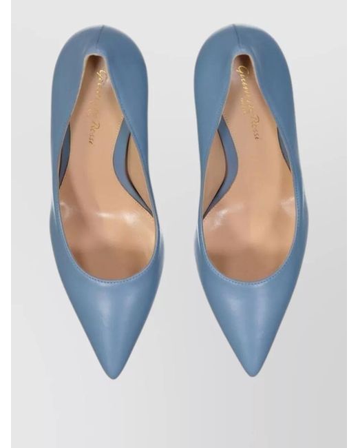 Gianvito Rossi Blue Leather High Heel Pumps