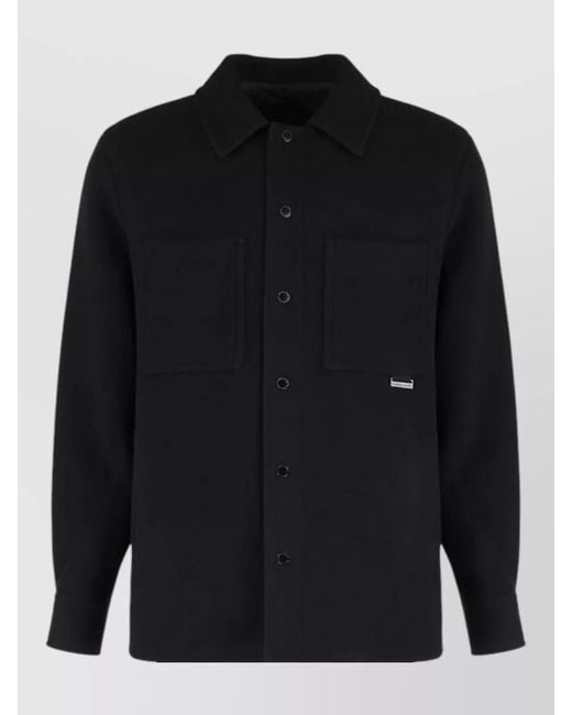 Canada Goose Black Collared Jacket Long Sleeves Chest Pockets for men