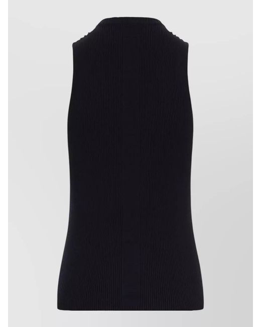 Rick Owens Blue Ribbed Sleeveless Tank Top