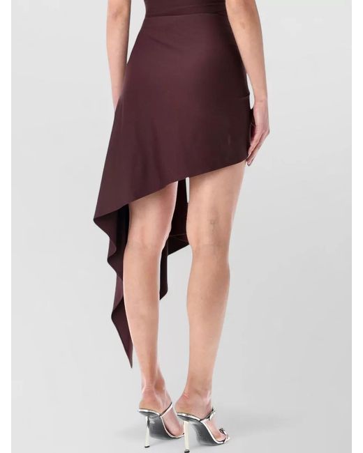Magda Butrym Red Draped Asymmetric Mini Skirt
