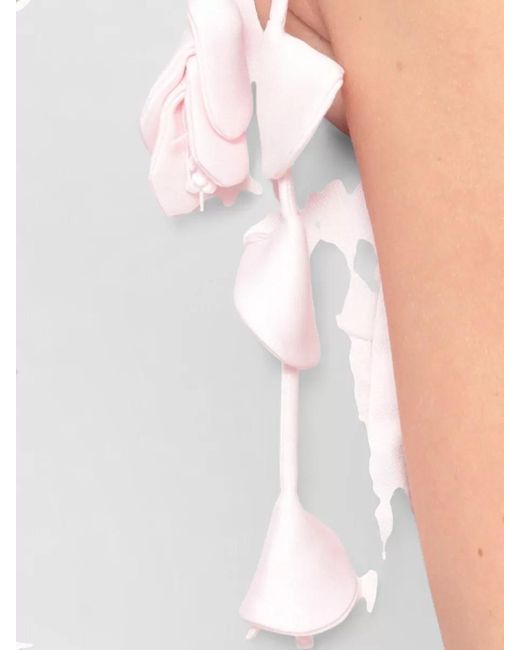 Self-Portrait Pink Dress Knee Length Square Neckline Bows