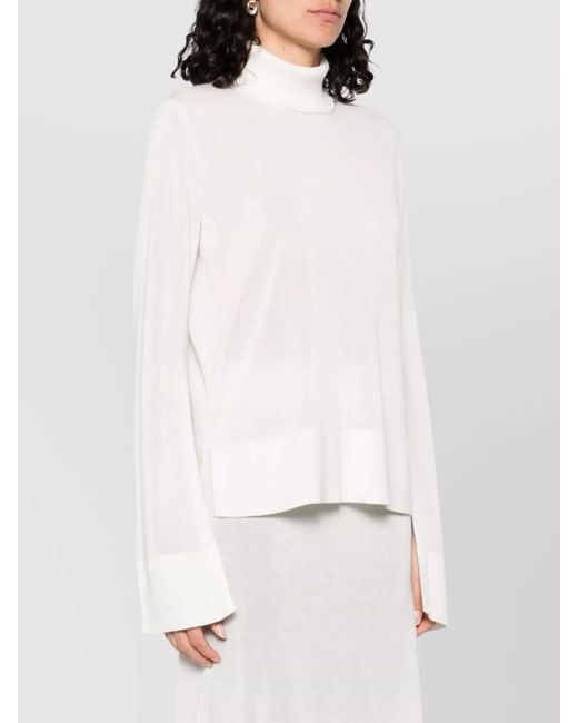 Totême White High Neck Knit Jumper