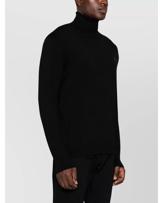 Polo Ralph Lauren Black Ribbed Wool High Neck Regular Fit Sweater for men