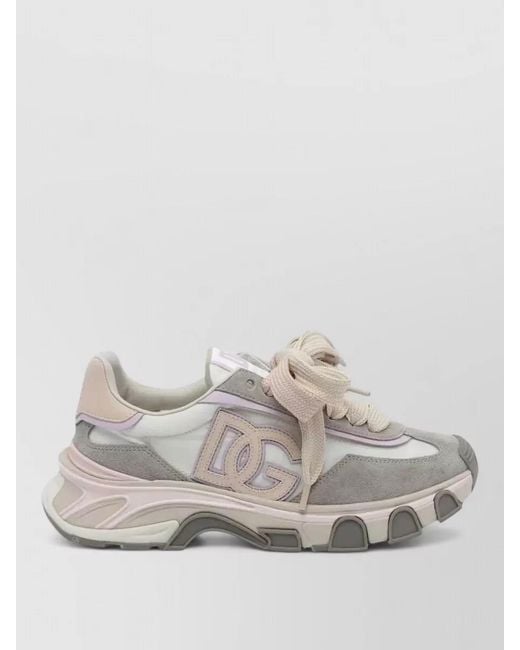 Dolce & Gabbana Gray Low Top Leather Sneaker Chunky Sole