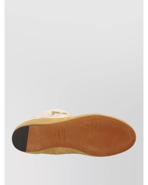 Isabel Marant Natural Canvas Ballerina Shoes Ankle Length