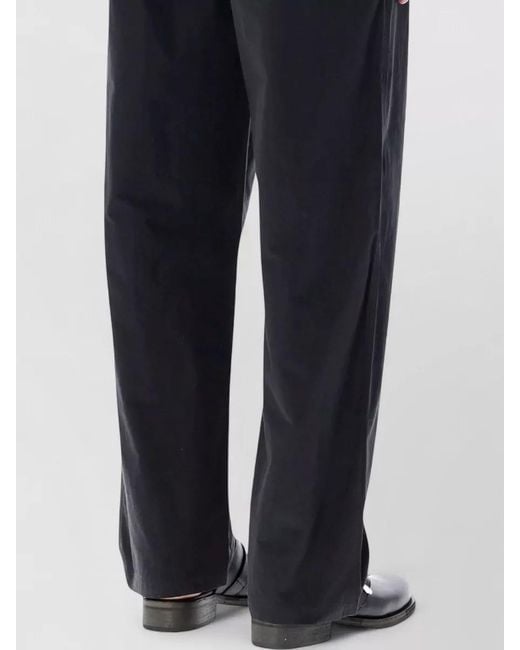 Isabel Marant Black Tailored Pleated Cotton Trousers Elastic Waistband for men