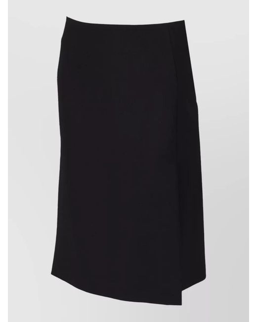 P.A.R.O.S.H. Black Wool Asymmetric Skirt