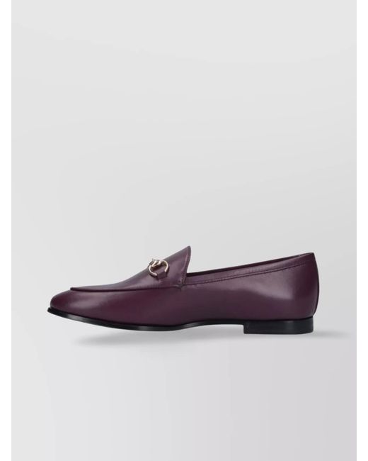 Gucci Purple Leather Loafers