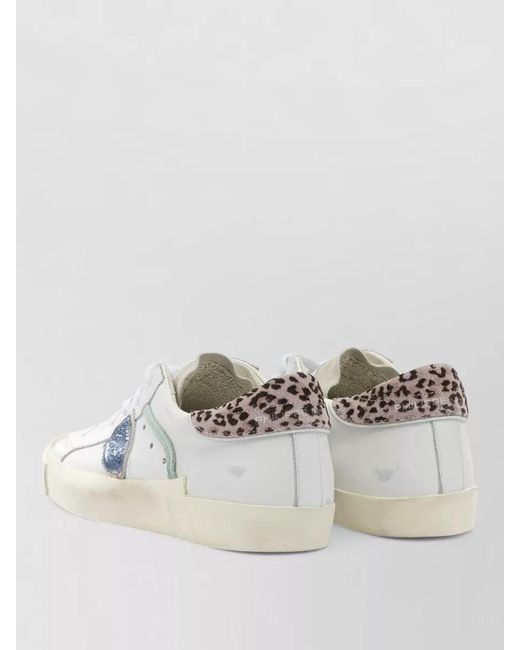 Philippe Model White Leather Low-Top Sneakers