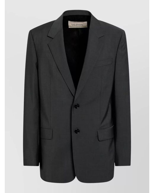 Valentino Black Tailored Suit Notch Lapel Flap Pockets for men