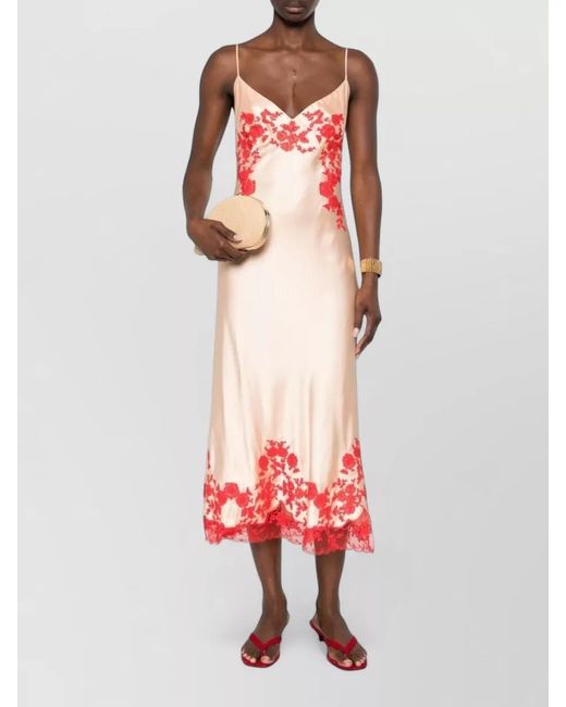Ermanno Scervino Embroidered Strappy Midi Dress