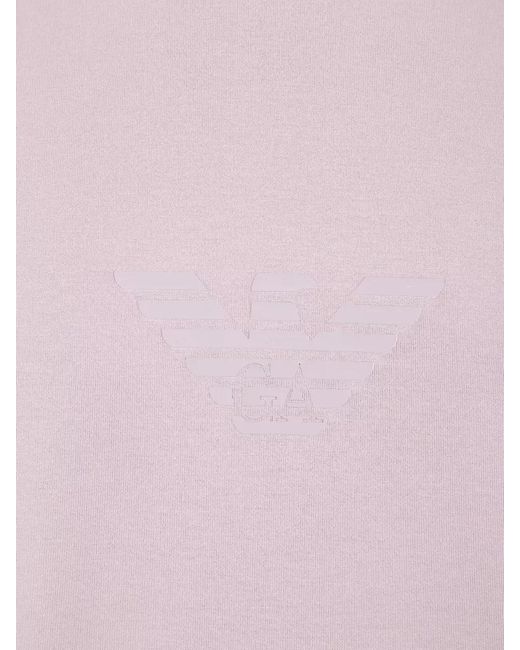 Emporio Armani Pink Short Sleeve Crew Neck Logo T Shirt for men