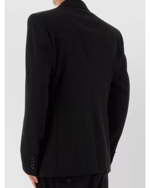Dolce & Gabbana Black Virgin Wool Single-Breasted Blazer for men