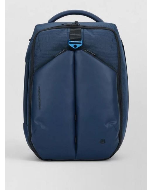Piquadro Blue Laptop Backpack Expandable Three Compartments