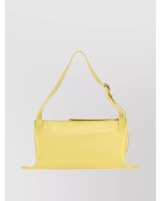 Jil Sander Yellow Arc Leather Shoulder Bag