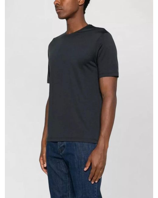 Montecore Black Crewneck Short Sleeve T Shirt Top for men